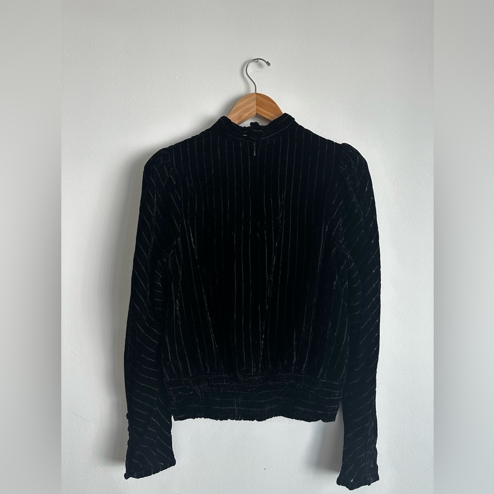 Frame Denim Black Velvet Top